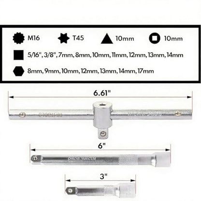 23-Piece Drain Plug Socket Set, 3/8" Drive Oil Drain Plug Key for Back Axle, Differential, Gearboxe, Engine Oil Sump
