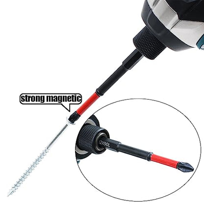10 Pack Phillips PH2 Magnetic Anti Slip Screwdriver Bit Set 3-1/2" Length TS2 Anti-Slip Long Drill Bits Impact Driver Bits - size: Length:90mm