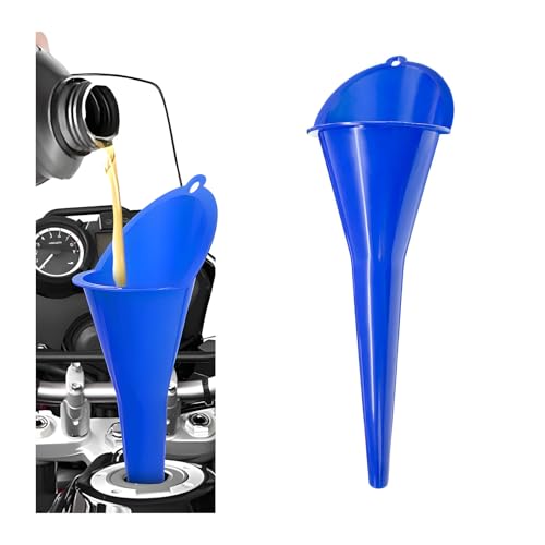 Oil Funnel, Plastic Long Neck Multi-Purpose Spill Saver Funnel, Engine Oil Funnels for Filling Oils Gas Water Diesel Fuel Lubricants for Car Motorcycle ATV Boat (Blue-1PCS) - color: Blue-1PCS