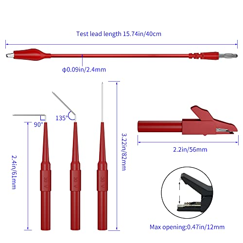Test Lead Kit 25pcs Alligator Clip to 4mm Banana Plug Test Probe Back Probes Kit Test Pins for Automotive Repair Diagnosis Tools Set JT8006 - size: 25pcs