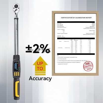 1/2 Drive Digital Torque Wrench with Adapters, 15-295 ft-lb (20-400 Nm), ±2% Accuracy, 72-Tooth Ratchet Head, Buzzer & LED Alerts, for Truck, SUV, Tires, Lug nuts & Wheels - size: 1/2" 400Nm
