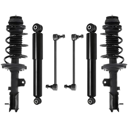 Detroit Axle - 6PC Suspension Kit For 2012-2017 Hyundai Accent | 2 Front Struts w/Coil Spring and 2 Rear Shock Absorbers and 2 Sway Bar end Links Replacement - 6pc Set - size: 6AQS47410/Shock Kit