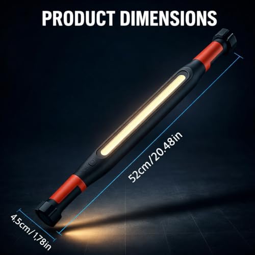3000LM Magnetic Work Light, Rechargeable LED Flood Light | 180° rotating head, 360° hanging hook, IP65 waterproof body for car repair, camping, emergency, and jobsite use. - color: Black