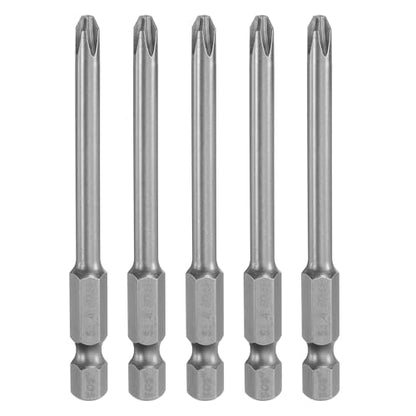 HARFINGTON 5pcs #2 Phillips Screwdriver Bit PH2 1/4" Hex Shank 3" (75mm) Long Magnetic S2 Steel Industrial Grade Screw Driver Bit Cross Head Electric Drill Bits 0.177" (4.5mm) Rod - size: PH2 x 75mm x 4.5mm