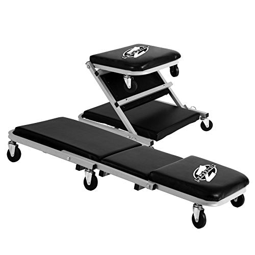 Pro-Lift T-6903D Double Pin Jack Stands + Pro-Lift C-2036D Grey Z-Creeper Seat