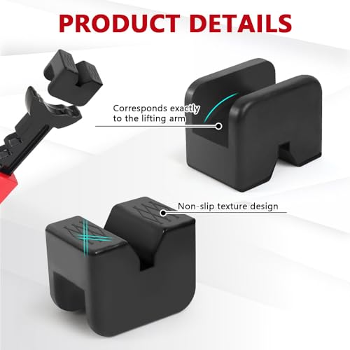 4PCS Car Jack Stand Pads, 3 Ton Rubber Jack Pad Adapter for Jack Stands, Universal Rubber Slotted Frame Rail Pinch Welds Protector, Heavy Duty Jack Pad Car Accessories