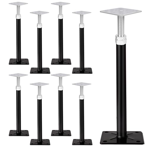 Screw Jacks Floor Jacks, 11"-16" Small Floor Jack Stands, House Floor Jacks Post Pole for Leveling, Adjustable Floor Joist Support Jack for House Foundation Temporary Support - color: Black, size: 11-16 Inches(8 Pack)