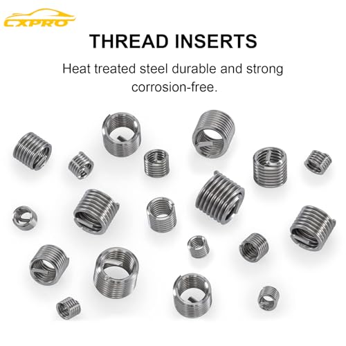 314Pcs Thread Repair Kit, Metric Helicoil Repair Kit with HSS Drill Bits Inserts Taps Break Off Tools: M5 M6 M8 M10 M12, SAE Helicoil Kit: 1/4" 5/16" 3/8" 7/16" 1/2"