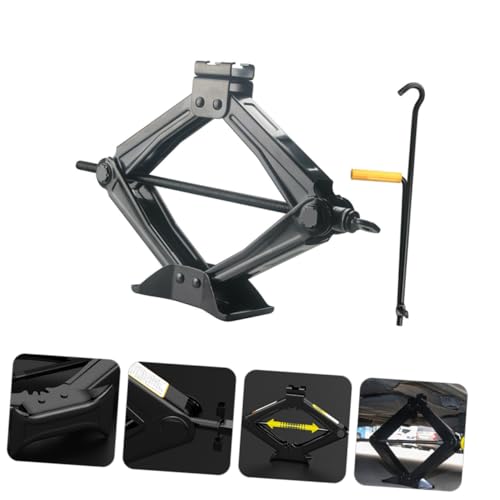 Veemoon 5 Ton Car Scissor Jack Hand Cranking Auto Jack Vehicle Tire Repair Tool for Car SUV with Random Handle Color, Compact Heavy Duty Garage Lifting Equipment Random Color