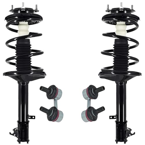 Detroit Axle - 4pc AWD Front Struts Kit for 1996 1997 1998 1999 2000 Toyota RAV4 [2.0L], Driver and Passenger Side 2 Complete Struts with Coil Spring 2 Sway Bar End Links Replacement - size: 4QS45050/ sway kit