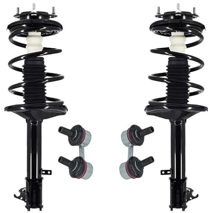 Detroit Axle - 4pc AWD Front Struts Kit for 1996 1997 1998 1999 2000 Toyota RAV4 [2.0L], Driver and Passenger Side 2 Complete Struts with Coil Spring 2 Sway Bar End Links Replacement - size: 4QS45050/ sway kit