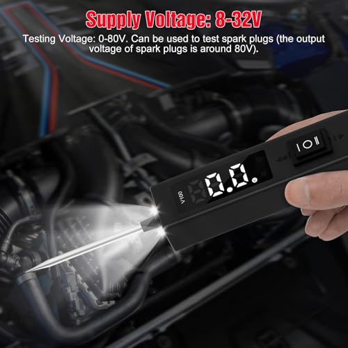 Power Circuit Probe Tester,OBDMONSTER V100 Circuit Tester, 0-80V DC Test Light Automotive Short Circuit Finder, Auto Electrical Circuit Tester, Car Fuse Tester, Automotive Tool（5 Meters） - color: V100-Black