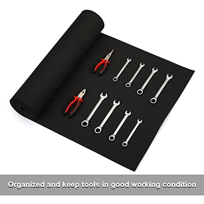 CASOMAN Professional Tool Box Liner and Drawer Liner - 24 inch (Wide) x 24 feet (Long), Non-Slip,Easy Cut, Black - size: 24"W x 288"L