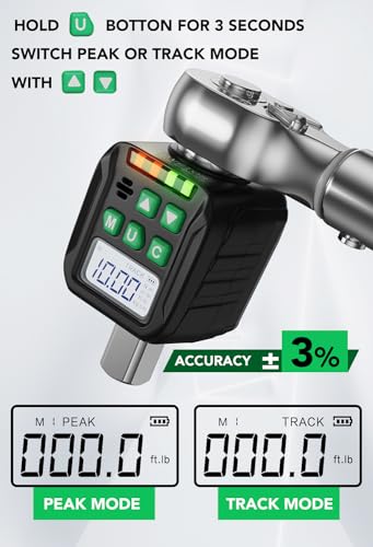 Digital Torque Wrench Adapter Set 1/2" Drive,Electric Wrenches,Snap on Digital Inch Pound Torque Wrench,1/4",3/8" Torque Adapter for Car,Motorcycle & Automotive (5-99.5 Ft-lb/6.75-135 Nm) - size: 5-99.5 Ft-lb/6.75-135 Nm