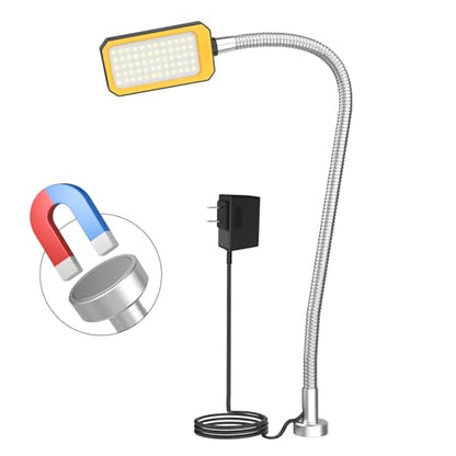 Magnetic Work Light, LED Machine Light with Flexible Gooseneck and Magnetic Base,25W 200~240V Volt Machine Light for Lathe,Work Bench, Sewing Machine,Workbench Industrial Lighting