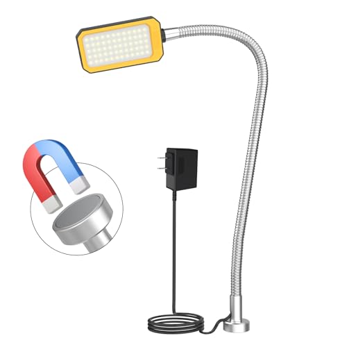 Magnetic Work Light, LED Machine Light with Flexible Gooseneck and Magnetic Base,25W 200~240V Volt Machine Light for Lathe,Work Bench, Sewing Machine,Workbench Industrial Lighting