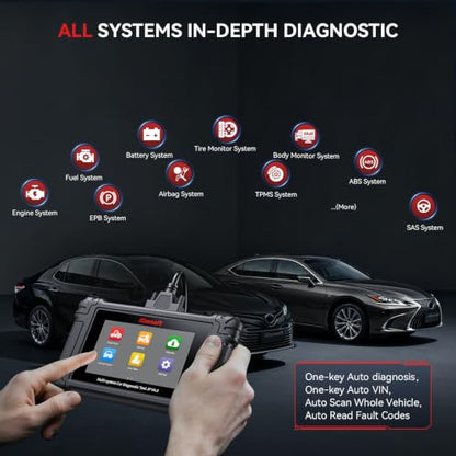 iCarsoft JP V4.0 Bidirectional Diagnostic Tool for Japanese/Korean Cars (Honda/Toyota/Nissan/Kia etc), All System 49Services + Active Test OBD2 Scanner, Battery Registration, CAB-FD,Free Update