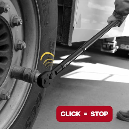 VANPO 3/4-inch Drive Click Torque Wrench, 100-800Ft-Lb, for Car, Truck | 135.5-1084Nm,48.03'' Length, Dual-Direction,48-Tooth, Heavy Duty Torque Wrench Set with a Hex Key for Tractor - size: 3/4-Inch(100-800Ft-Lb/135.5-1084Nm)