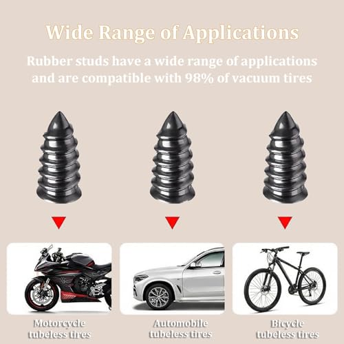 40pcs Tire Repair Rubber Nail Kit, Tire Repair Screws with Screwdriver, Tire Screw Plug Fast Tool Self Service Tire Repair Nail for car, Motorcycle, Tractor Tire Puncture Repair
