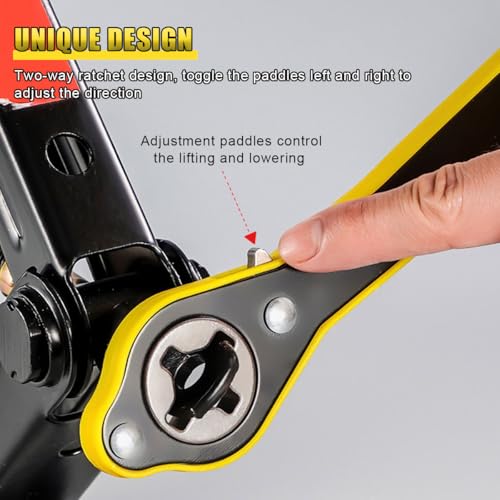 Car Jack Ratchet Wrench, 360° Swivel Automotive Scissor Jack Adapter with Long Handle, Labor-Saving Vehicle Tire Lifting Repair Tool for Small Car, Sedan, Travel, SUV (Ratchet Wrench) - size: Ratchet Wrench