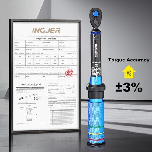 Torque Wrench, UPGRADE 1/4 Torque Wrench, Mini 20-240in.lb,Dual-Direction Adjustable 72 Tooth Drive Click Torque Wrench Bicycle for Bike, Motorcycle,Professionals & DIYers - size: 1/4inch 20-240in.lb
