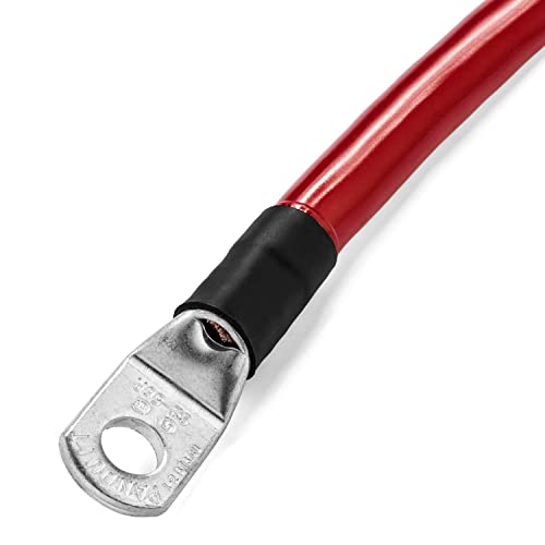 Spartan Power Red 2 Foot, Battery Cable, Positive Only 3/8" M10 Made in USA - color: 1/0 AWG-RED-3/8", size: 2-FT