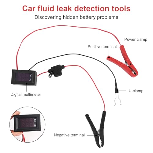 Automotive Battery Drain Tester, Car Alternator Relay Tester with Digital Voltage Display & Clips 12V Auto Leakage Detector to Detect Hidden Drain Issues on Cars Trucks SUV Tools
