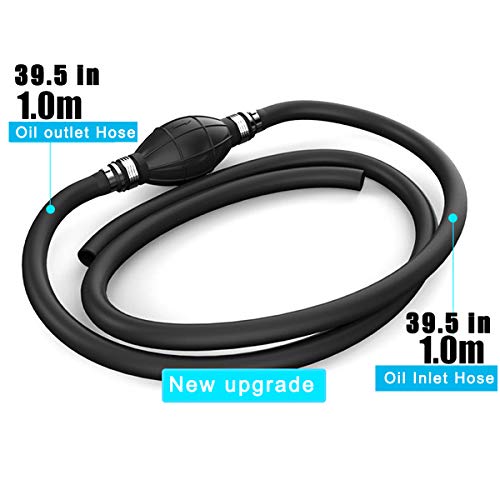High Flow Siphon Pump, Gasoline Oil Water Fuel Diesel Transfer Siphon Pump, Siphon Hand Fuel Pump Portable Manual Car Liquids Gas Transfer PumpSiphon Hose, Siphoning Kit, 2M Durable Syphon Hose