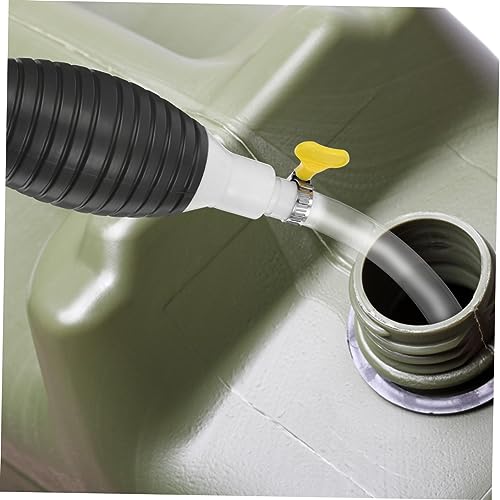 1set Manual Transfer Pump Kit Siphon Hose and Check Valve Portable Hand Pump for Gas Oil and Water Plastic and Stainless Steel Design Easy for Home and Automotive Use