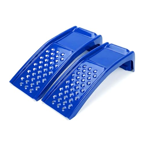 Heavy Duty Car Ramps for Oil Changes, 2 Pack Solid Steel Vehicle Ramps, 8,000 LBS Capacity Per Pair, 35" x 12" x 9.5", Auto Service Ramps, 9" Tire Track Width, Traction Hole Surface, Blue - color: Blue
