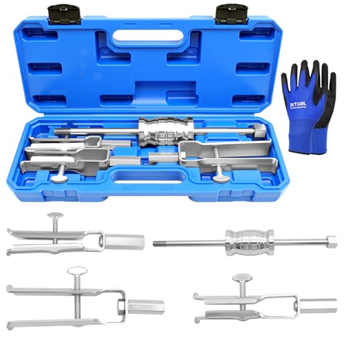 ZKTOOL 4PCS J-26941、J-29369-1、J-29369-2 Bushing & Bearing Remover Stroke Range 15-40mm, Universal Bushing & Needle Bearing Removers Kit, Multi-Functional Oil Seal Puller, with a Slide Hammer