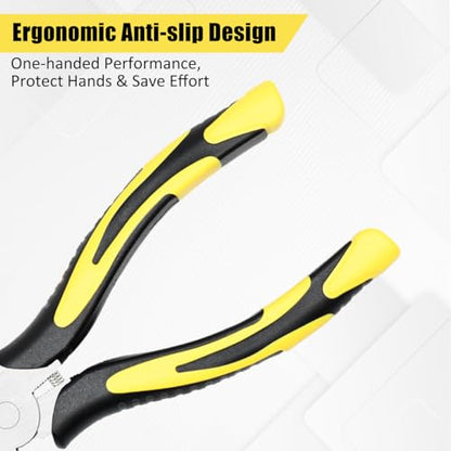 Long Needle Nose Pliers-6’’Soft Grip with Wire Cutter for Home,2pcs | Strong Cutting Force,Paper Clamp Precision, High Carbon Steel,Long Nose Cutting Pliers for Home, Fishing, Jewelry, Crafts - style: Two-6in