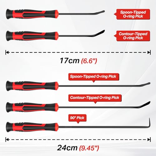 10-Piece Hook and Pick Set, Automotive Pick Tool Set for Car Auto Oil Seal/O-Ring Seal, Gasket Hook, Puller Remover Tools