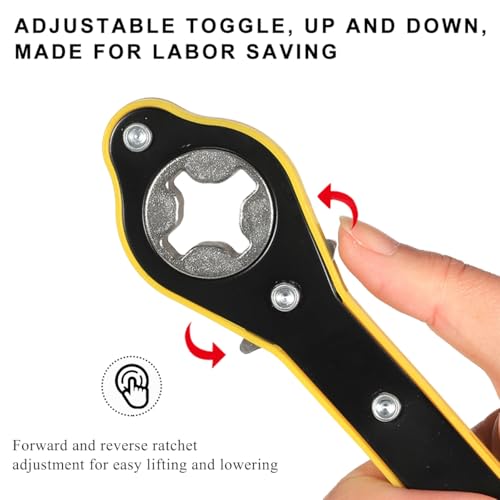 Jack Ratchet Wrench, Auto Labor-Saving Scissor Jack Ratchet Wrench with Long Handle, 360° Swivel Tire Jack Lift Speed Handle for Most Vehicles, Universal Car Accessories