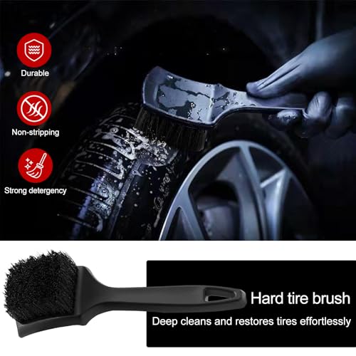 Bendable Wheel Brush Kits Soft Microfiber Wheel Cleaner Brush Synthetic Woolies No-Scratch Wheel Cleaning Brush Car Detailing Rim Tire Brush