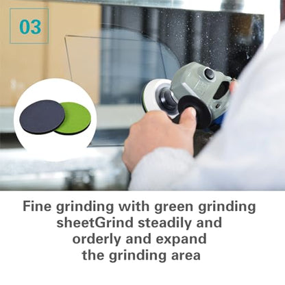 Glass Grinding Polishing Abrasive Disc Sandpaper Pads Kit for Glass Scratch Removal 3Pcs/Pack Glass Repair Kit (4 inch) - size: 4 inch