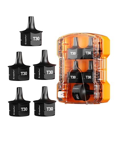 Crosstar 5Pcs T30 Impact Torx Bit Socket Set, Stubby S2 Steel,3/8” Drive Torx Socket Set, Upgrade Hex socket, Anti-Roll Design, Professional Tools for Automotive, Engine, Home Appliance Repair - size: 5Pcs(T30)