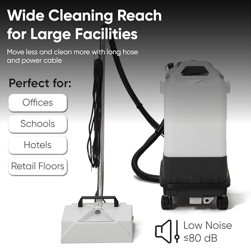 Dapper Commercial Box Carpet Extractor with 13" Motorized Brush Head, Cold Water Extraction, Strong Suction and 6.5 Gal Tanks — Ideal for Hotels, Offices, & Commercial Cleaning - size: 6.5 Gal - Cold Water Extraction