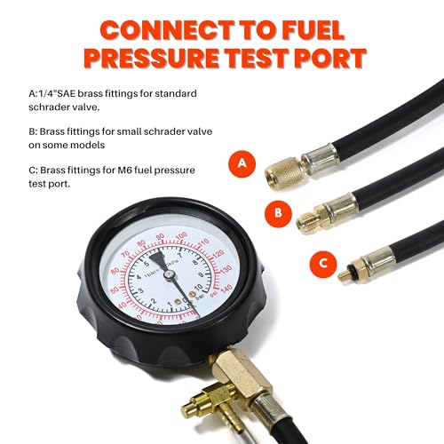 NP Diesel Fuel Pressure Gauge Kit Petrol Fuel Pressure Tester Fuel Injection Pump Diagnostic Tool