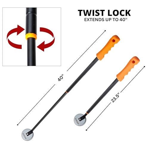 NEIKO 53428A Telescoping Magnetic Pickup Tool, Heavy Duty 50 Pound, 36.5-Inch-Long Magnet Stick, Large Magnet with Handle, Extendable Nail Sweeper, Magnetic Wand - size: 50 Pound, style: Pick Up Tool