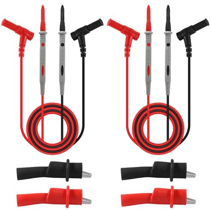 2Pack Multimeter Test Leads 1000V 20A CAT III Silicone Leads with Ultra-Sharp Gold-Plated Digital Test Probes with Alligator Clips for Multimeter Automotive Electrical Testing - color: 2set 1000V 20A+clip