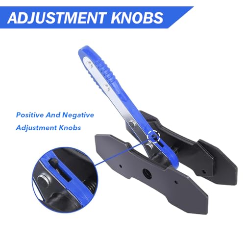 Brake Caliper Press Tool, 360 Degree Ratchet Caliper Piston Spreader | with 2 Extra Steel Plates, Heavy-Duty Brake Caliper Compression Tool with Caliper Hangers for Car, SUV, Truck (Blue)
