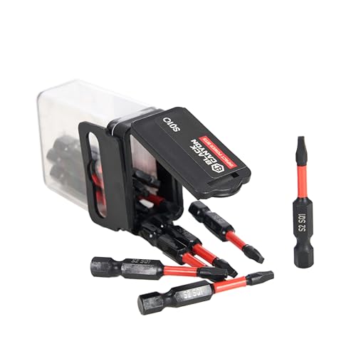 BLACK CANYON SQ1 Impact Square Bits, 15-Pack, 2-Inch Length, 1/4-Inch Hex Shank, S2 Steel Construction, Magnetic Tip for Impact Drivers, Drills & Power Tools - size: 15 Pack, style: SQ1