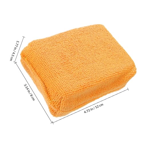 Garneck 5pcs Car Polishing Pads and Wax Applicator Set for Drill, Orange Rectangular Buffing Pads for Car Detailing, Cleaning, Tire Shine, and Glass Defogging