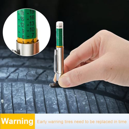 Yarlung 50 Pack Tire Tread Depth Gauge, Color Coded 32nds Accurate Measurement Tools, Tire Depth Gauge with Pocket Clip in 1/32 Inch Increments for Car, Semi Truck Tire Tread Check