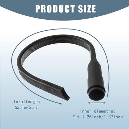 2-Pack 25in Flexible Vacuum Crevice Tool for 1-1/4in and 1-3/8in Hoses | Includes two 25in flexible crevice tools for cleaning narrow gaps; fits vacuum hoses with 1-1/4in or 1-3/8in inner diameters.