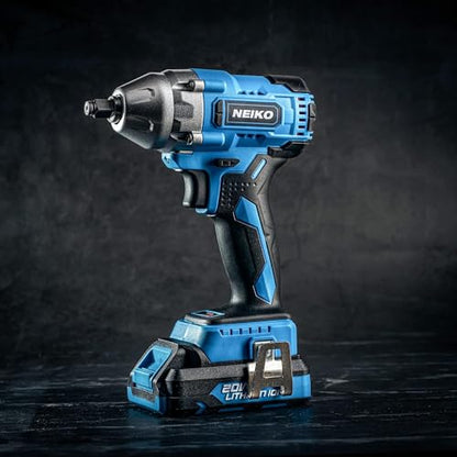 NEIKO 10880A 3/8-Inch-Drive Brushless Cordless Impact Wrench, 20-Volt Compact Impact Wrench with Lithium-Ion Charging Battery, Includes Fast Charger, 3/8 Impact Gun, 3/8 Impact Wrench, Impact Driver - style: 3/8" Brushless Impact Wrench