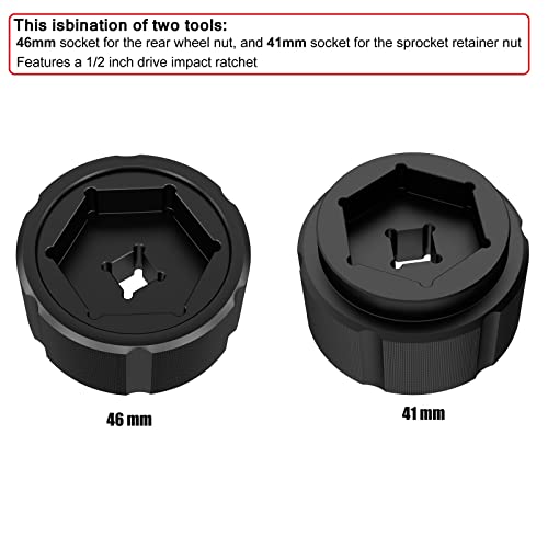 Rear Wheel Axle Nut Socket for Ducati 748 848 916 955 996 998 MH900 Multistrada with Single Sided Swingarm Monster S2R S4R S4RS 796 1100 Hypermotard 796 1100 Streetfighter 848 (41mm + 46mm)