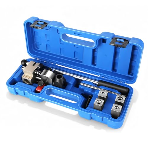 DNA Motoring Professional Brake Line Flaring Tool Kit, 45 Degree Single, Double & Bubble Flares for 3/16", 1/4", 5/16", 3/8" Metal Steel Copper Tubing for Brake Repair Tubing Flaring, TOOLS-00820