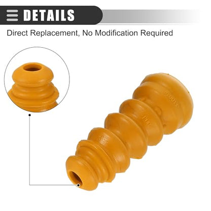 Motoforti Rear Suspension Bump Stop Shock Absorber Strut Boot Kit, for AUDI A2 2000-2005, Rubber, No.1J0512131B/6Q0512131B, Black Yellow, 2 Set